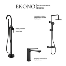 Charger l'image dans la galerie, Kit robinetterie arrondie 3 morceaux noir mât