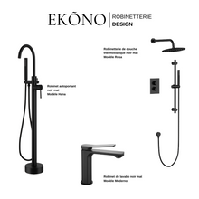 Charger l'image dans la galerie, Kit robinetterie arrondie 3 morceaux noir mât