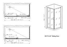 Charger l'image dans la galerie, Porte de douche coulissante italienne 60" fini noir mât avec panneau latéral 32"