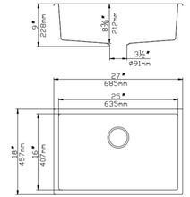 Charger l'image dans la galerie, Évier en granite noir  27"x 18"