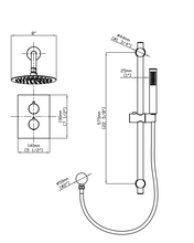 Charger l'image dans la galerie, Robinetterie de douche thermostatique noir arrondie avec douchette