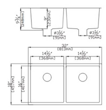 Charger l'image dans la galerie, Évier 32x18 double noir