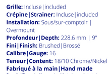 Charger l'image dans la galerie, Évier de cuisine en inox noir 30x18