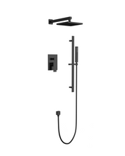Charger l'image dans la galerie, Robinetterie de douche noir mât carré avec douchette