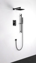 Charger l'image dans la galerie, Robinetterie de douche noir mât carré avec douchette