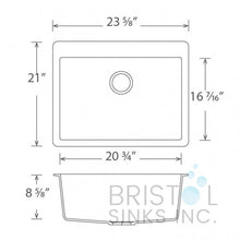 Charger l'image dans la galerie, Évier en granite noir surplan 24"x 22" Bristol