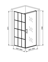 Charger l'image dans la galerie, Douche Elsa 36" x 36" fini noir mât