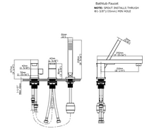 Charger l'image dans la galerie, Robinet de bain romain moderne noir 3 morceaux