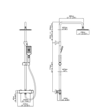 Charger l'image dans la galerie, Robinetterie de douche noir carré thermostatique avec douchette