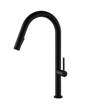 Charger l'image dans la galerie, Robinet de cuisine à bec rétractable fini noir mat