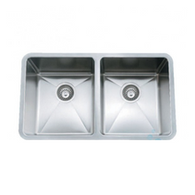 Charger l'image dans la galerie, Évier de cuisine double sous plan en acier inoxydable 31x18