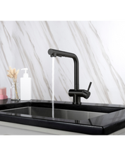 Charger l'image dans la galerie, Robinet de cuisine à bec rétractable fini noir mat