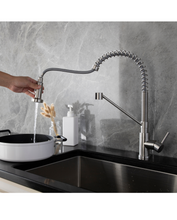 Charger l'image dans la galerie, Robinet de cuisine style chef fini nickel brossé