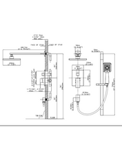Charger l'image dans la galerie, Robinetterie de douche noir mât carré avec douchette