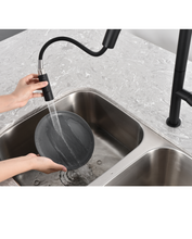 Charger l'image dans la galerie, Robinet de cuisine à bec rétractable fini noir mat