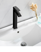 Charger l'image dans la galerie, Robinet pour vasque noir mât à bec courbé