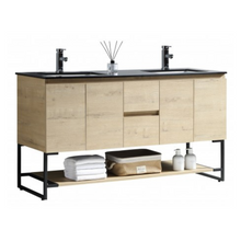 Charger l'image dans la galerie, Vanité double Berlin 60" avec comptoir noir
