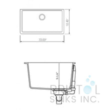 Charger l'image dans la galerie, Évier en granite noir sous plan 33" x 18" Bristol