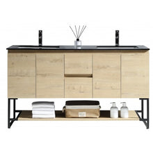 Charger l'image dans la galerie, Vanité double Berlin 60" avec comptoir noir