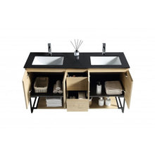 Charger l'image dans la galerie, Vanité double Berlin 60" avec comptoir noir
