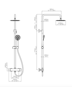 Robinetterie de douche arrondie thermostatique noir