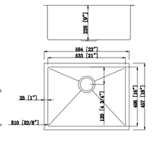 Charger l&#39;image dans la galerie, Évier de cuisine 23x18 acier inoxydable

