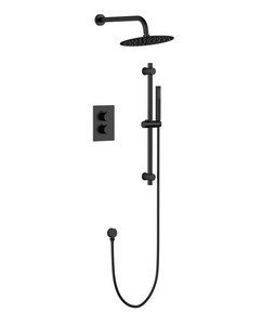 Robinetterie de douche thermostatique noir arrondie