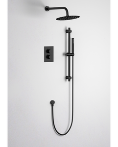 Robinetterie de douche thermostatique noir arrondie