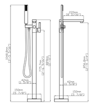 Charger l&#39;image dans la galerie, Robinet de bain autoportant noir mât EVÕ
