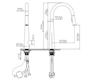 Robinet de cuisine à bec rétractable fini noir mât