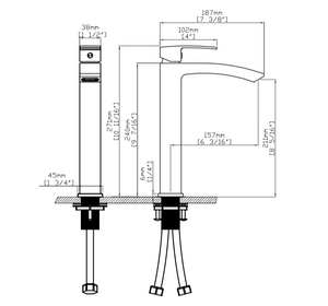 Robinet pour vasque noir mât à bec courbé