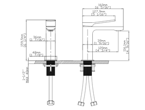 Robinet de lavabo fini chrome avec drain