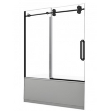 Charger l&#39;image dans la galerie, Porte de douche sur bain 60&quot; noir
