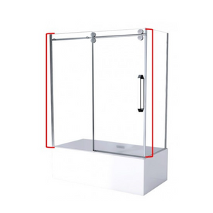 Porte de douche sur bain 60" chrome