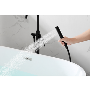 Robinet de bain autoportant noir mât