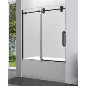 Porte de douche sur bain 60" noir